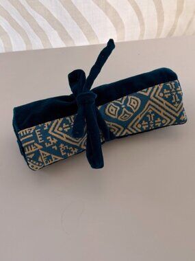 Moroccan Handmade Jewelry Roll Bag Velvet & Traditional Manufactured Cloth